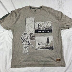 Star Wars The Mandalorian Concept Series Mens Large Gray Graphic T Shirt Casual